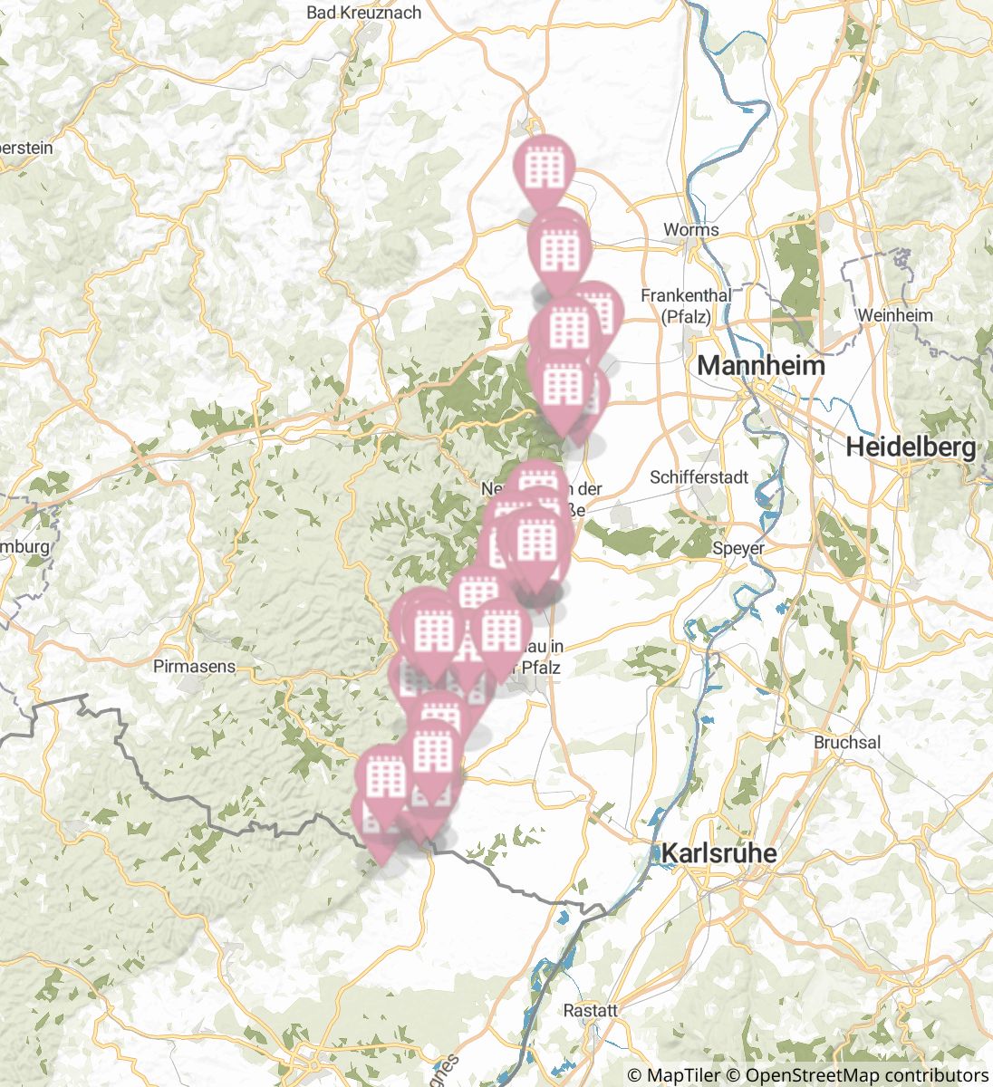 Deutsche Weinstrasse map image