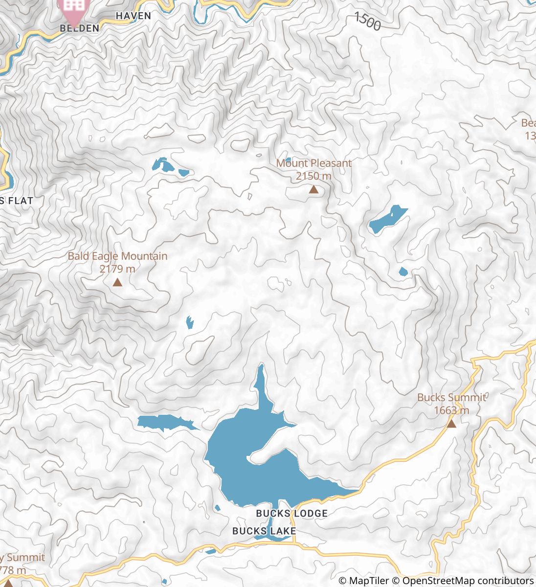 Bucks Lake Wilderness Loop map image
