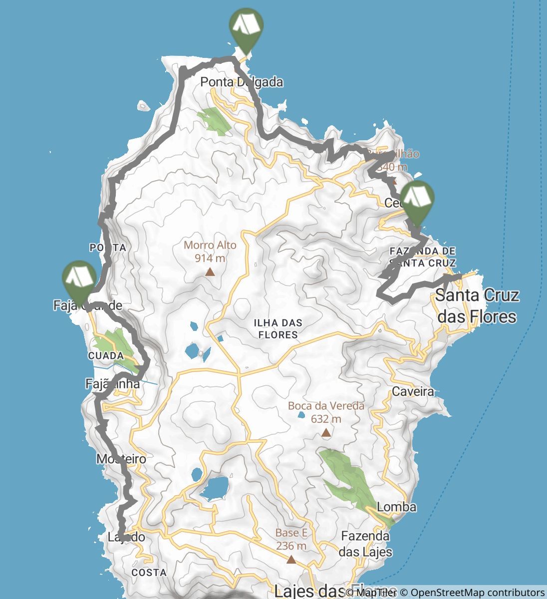 Great Route of Flores map image
