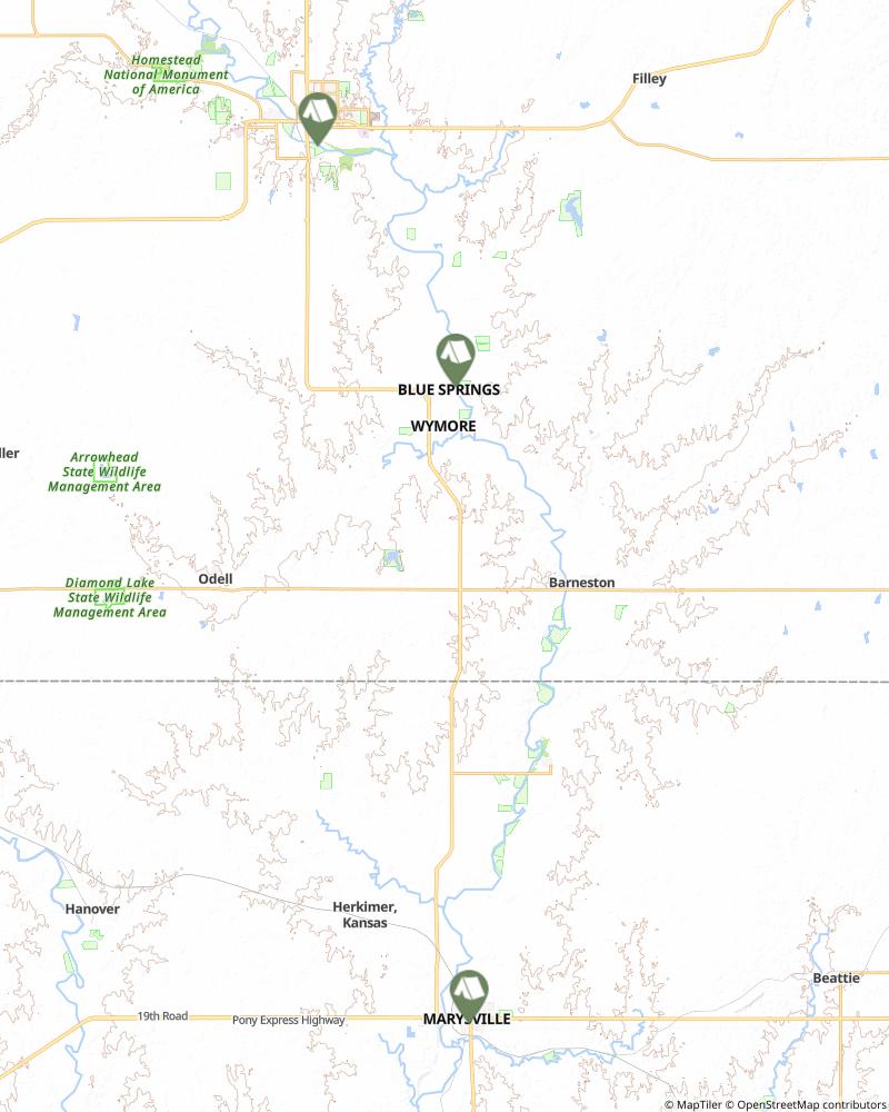 Chief Standing Bear and Blue River Rail Trail map image