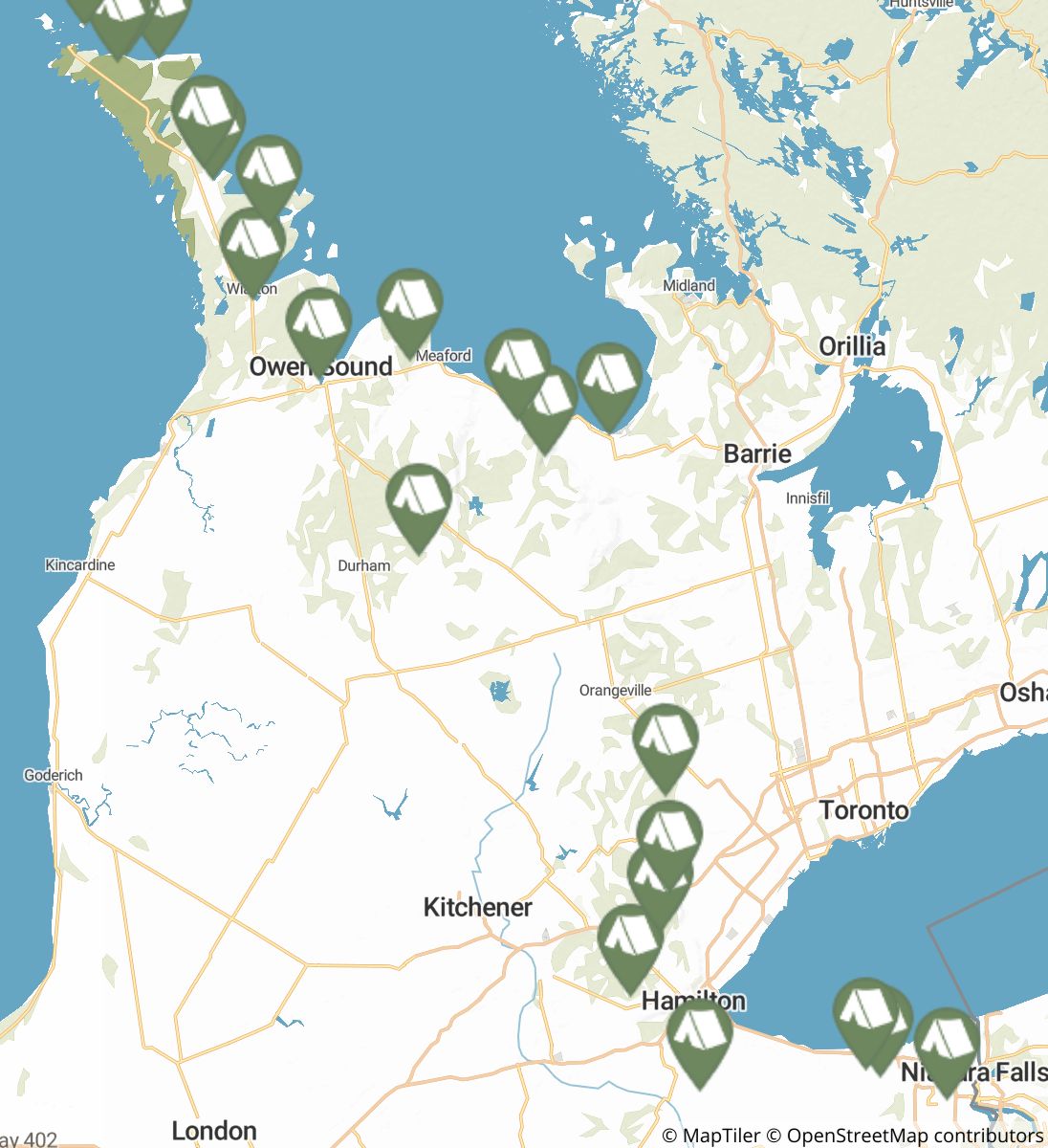 The Bruce Trail map image