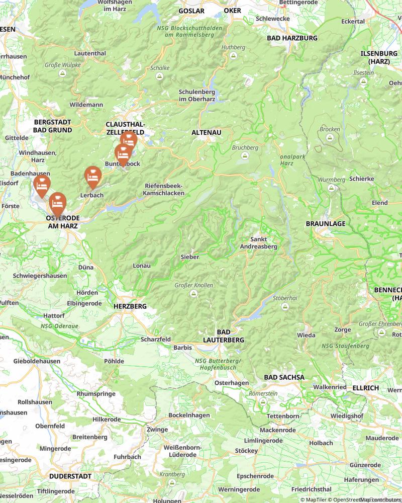 Harzer Baudensteig map image