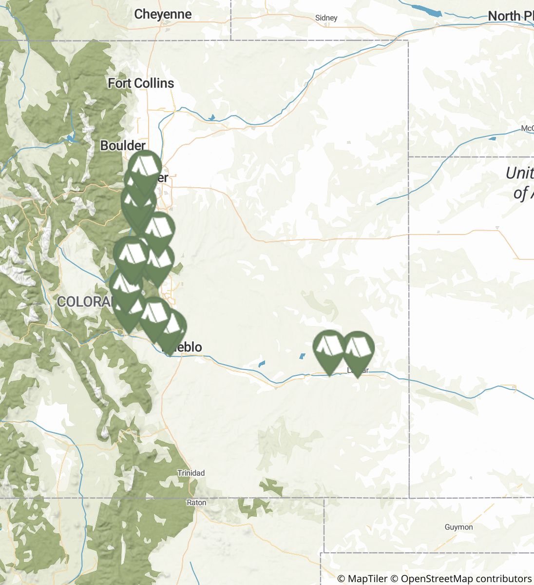 American Discovery Trail South Route - Colorado map image