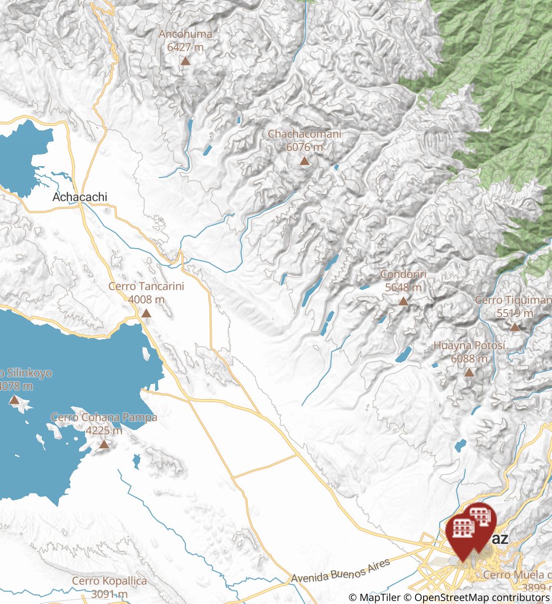 Cordillera Real Traverse map image
