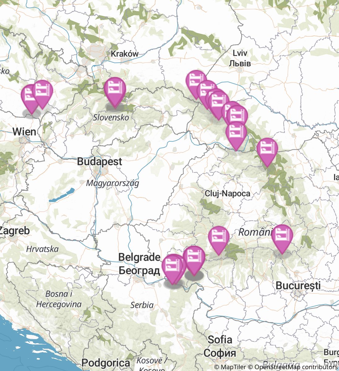 Trans Carpathian Hike map image