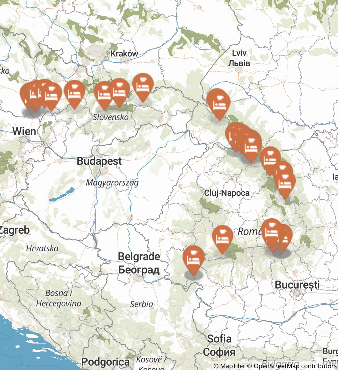 Trans Carpathian Hike map image