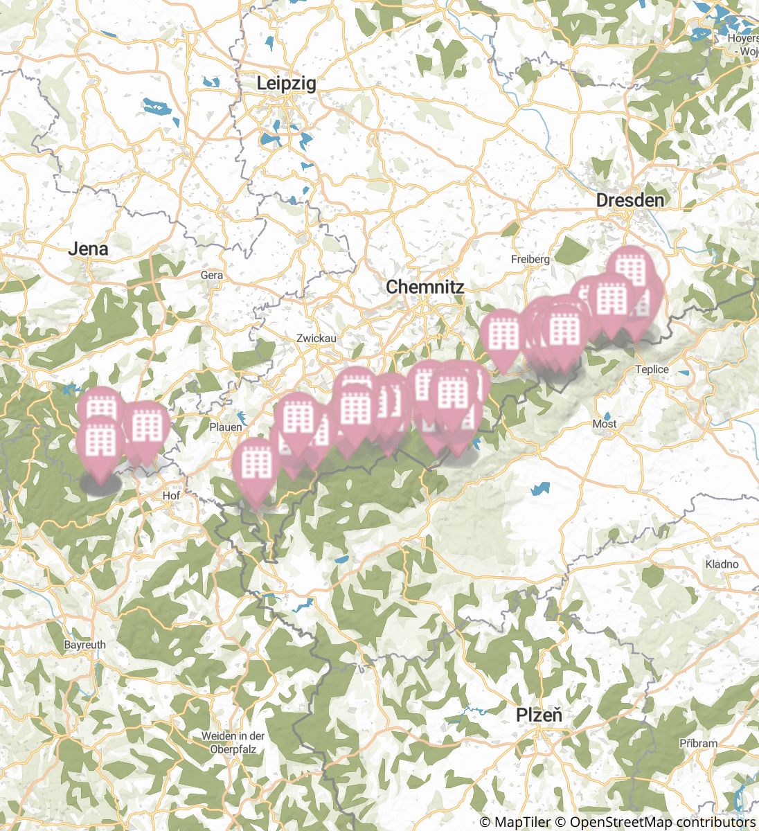 Kammweg Erzgebirge - Vogtland map image
