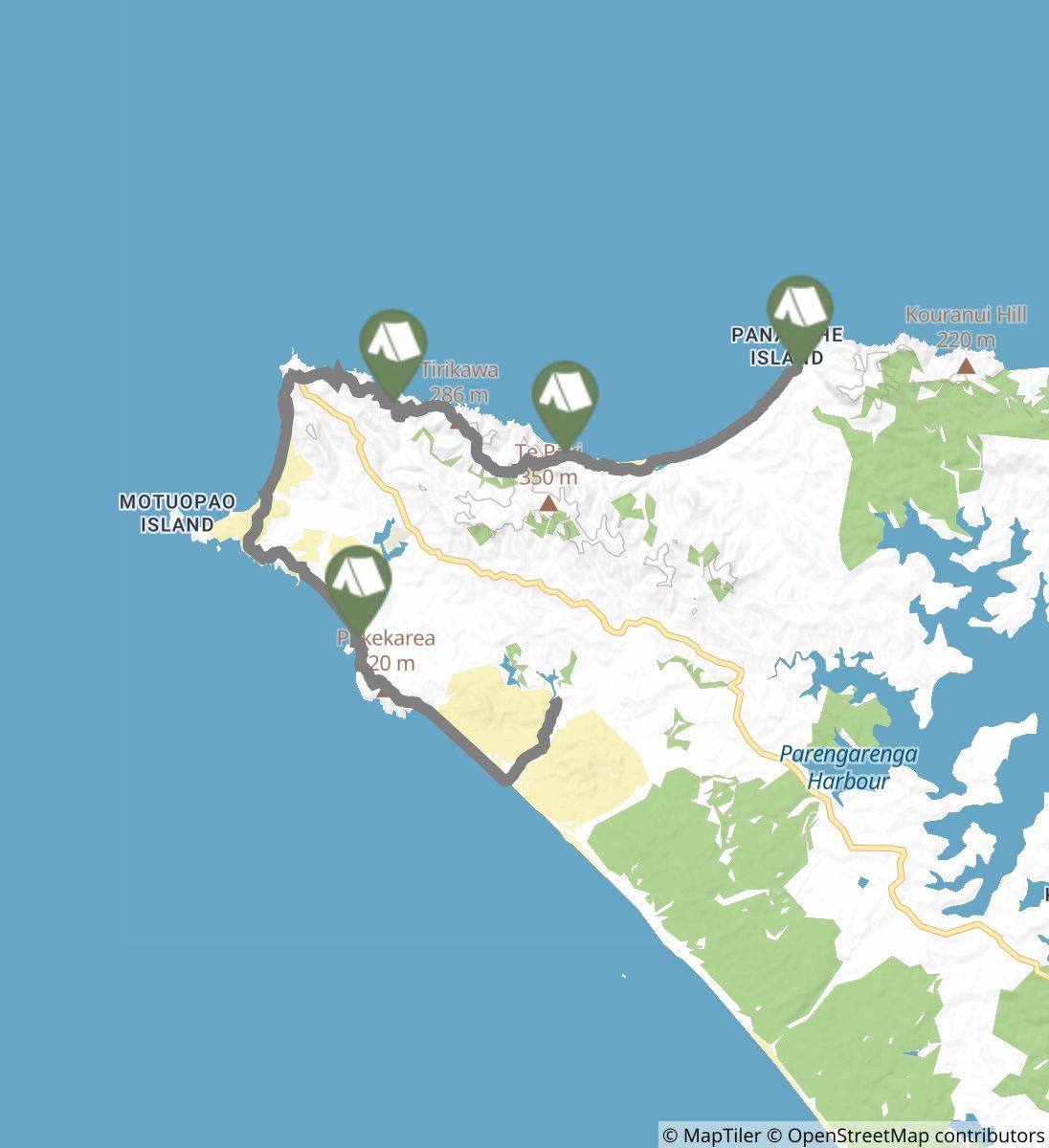 Te Paki Coastal Track map image