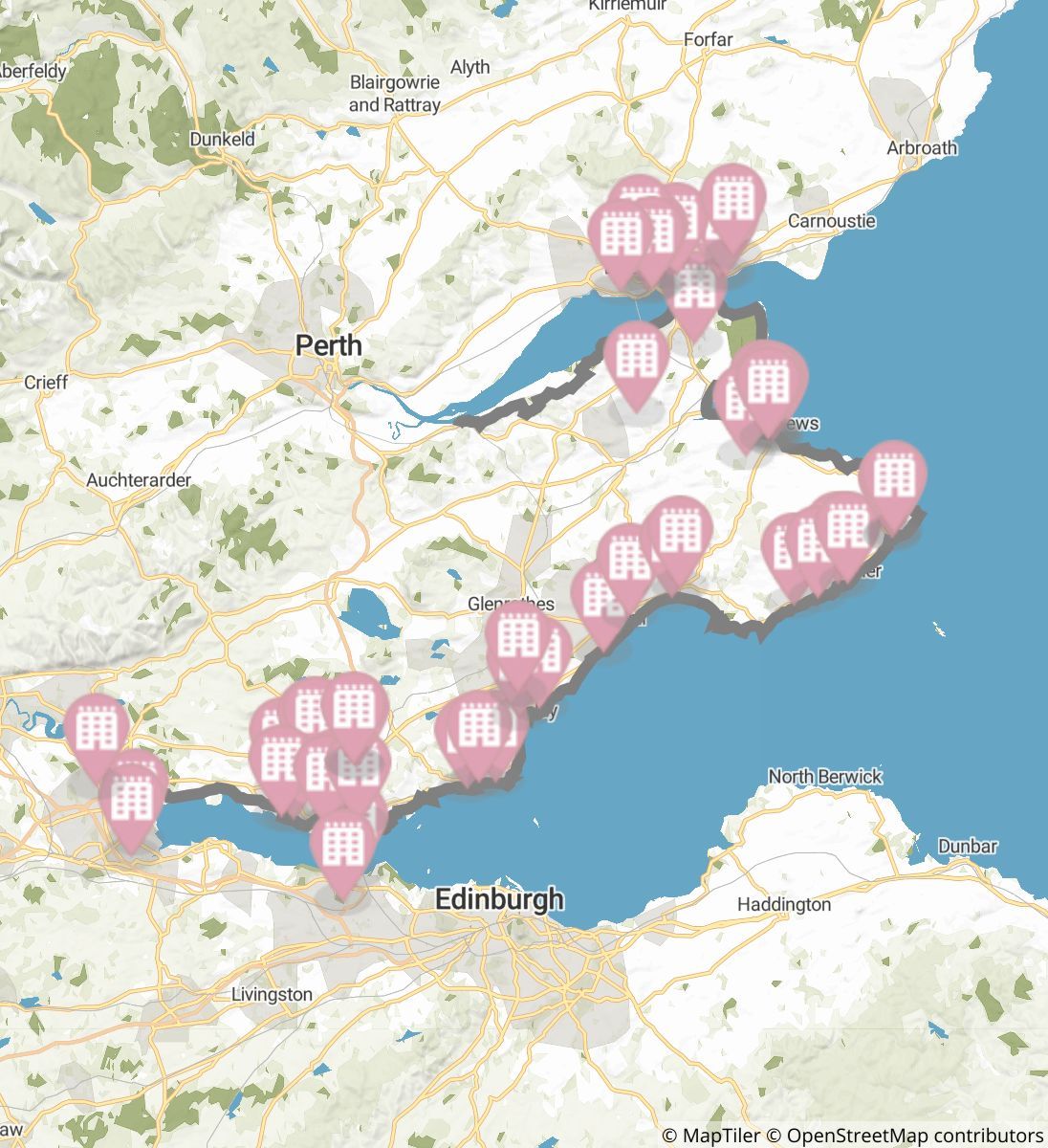 Fife Coastal Path map image