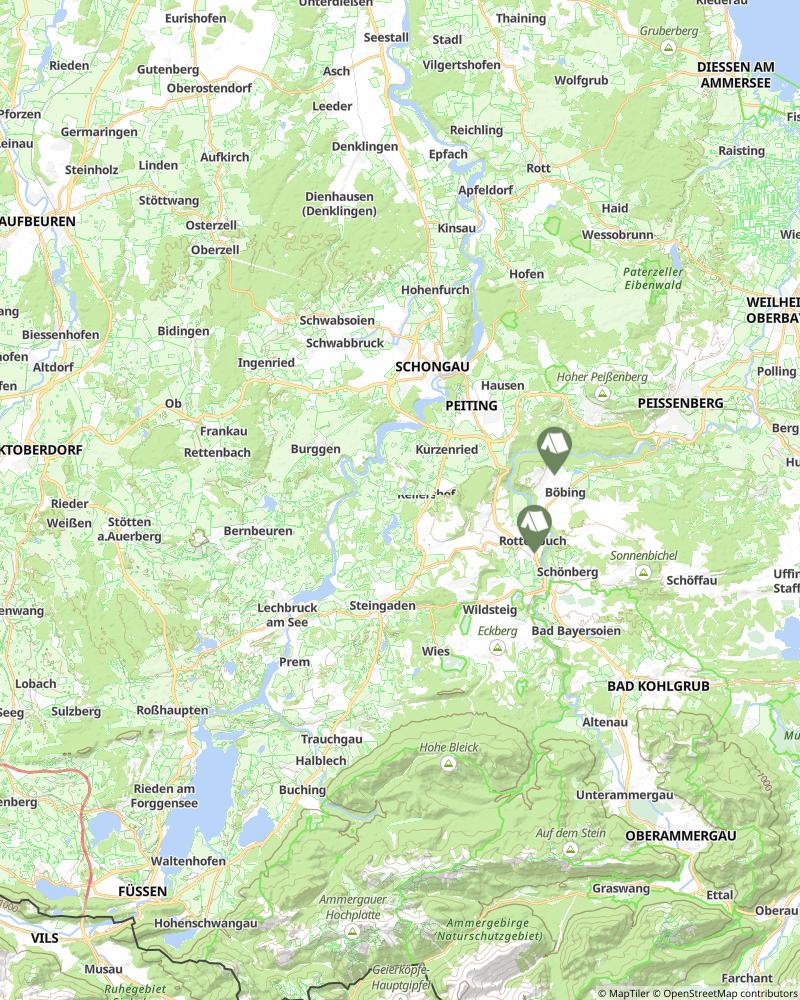 Heilige Landschaft Pfaffenwinkel - Westschleife map image